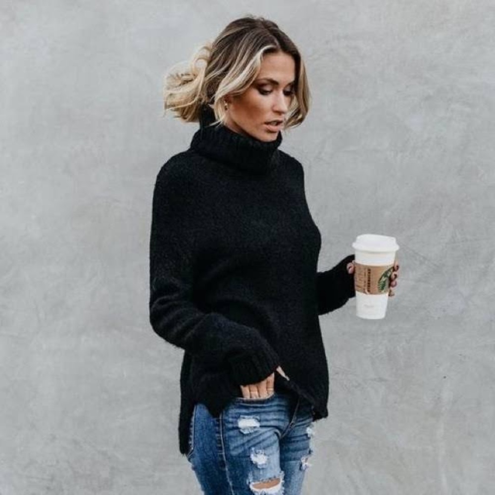 VICI black super soft turtleneck sweater size xs